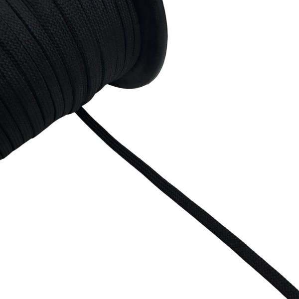 Κορδόνι πλακέ μαύρο 5mm